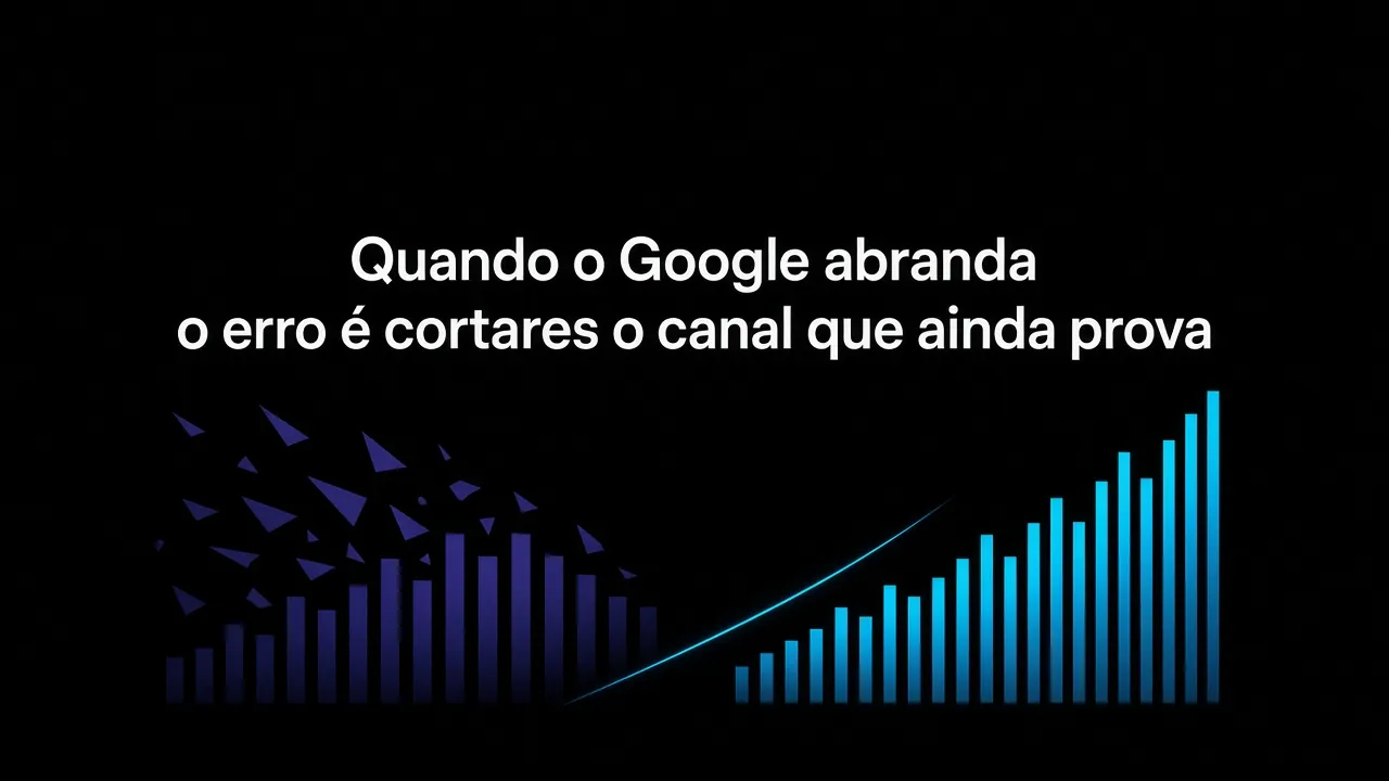 Quando o Google abranda — o erro é cortares o canal que ainda prova