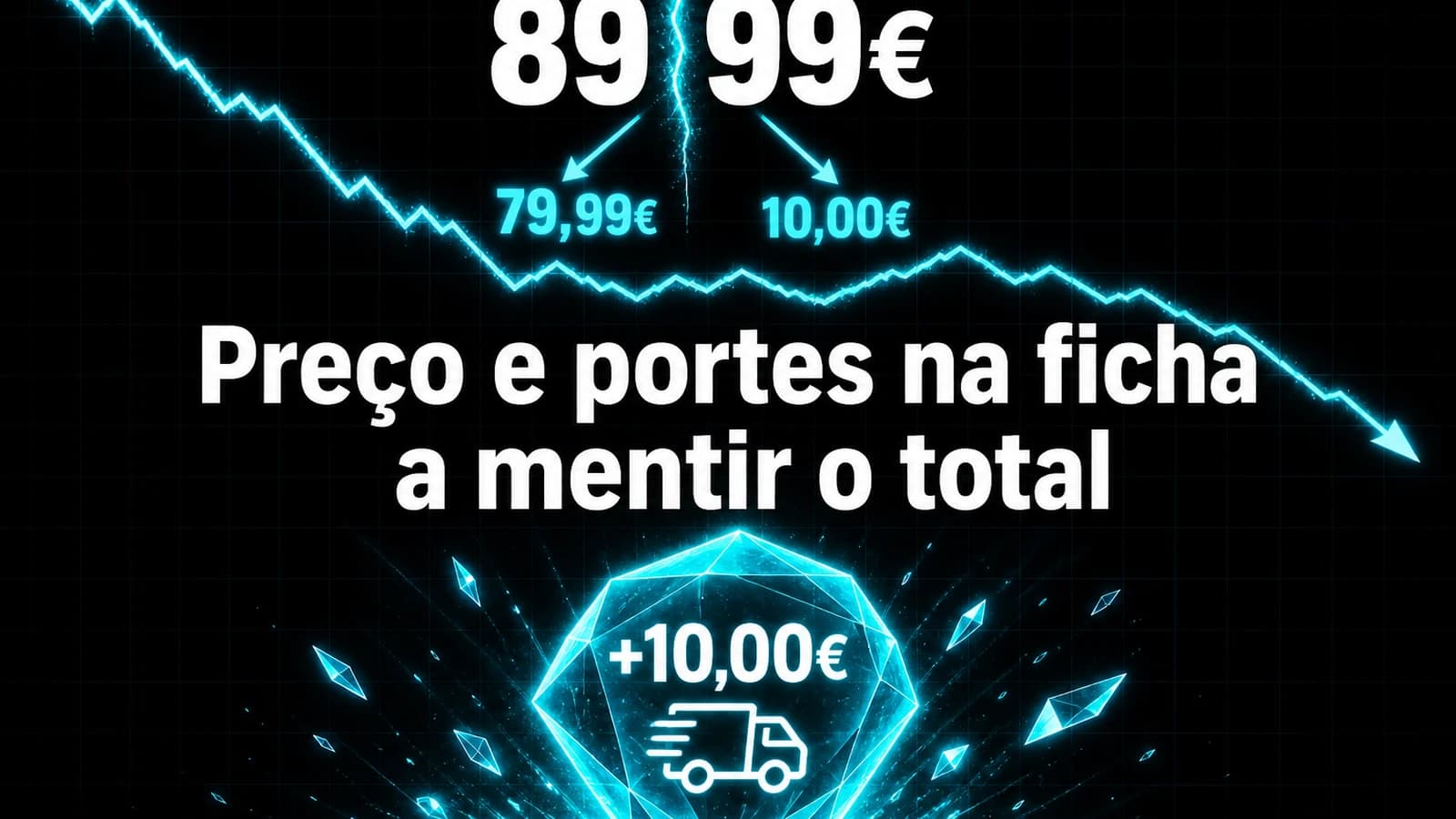 Preço e portes na ficha a mentir o total