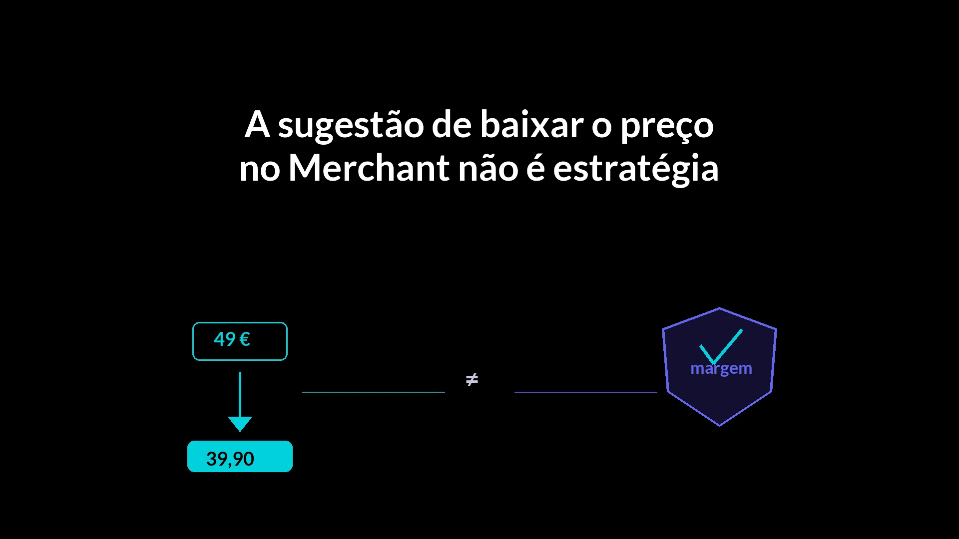 A sugestão de baixar o preço no Merchant não é estratégia